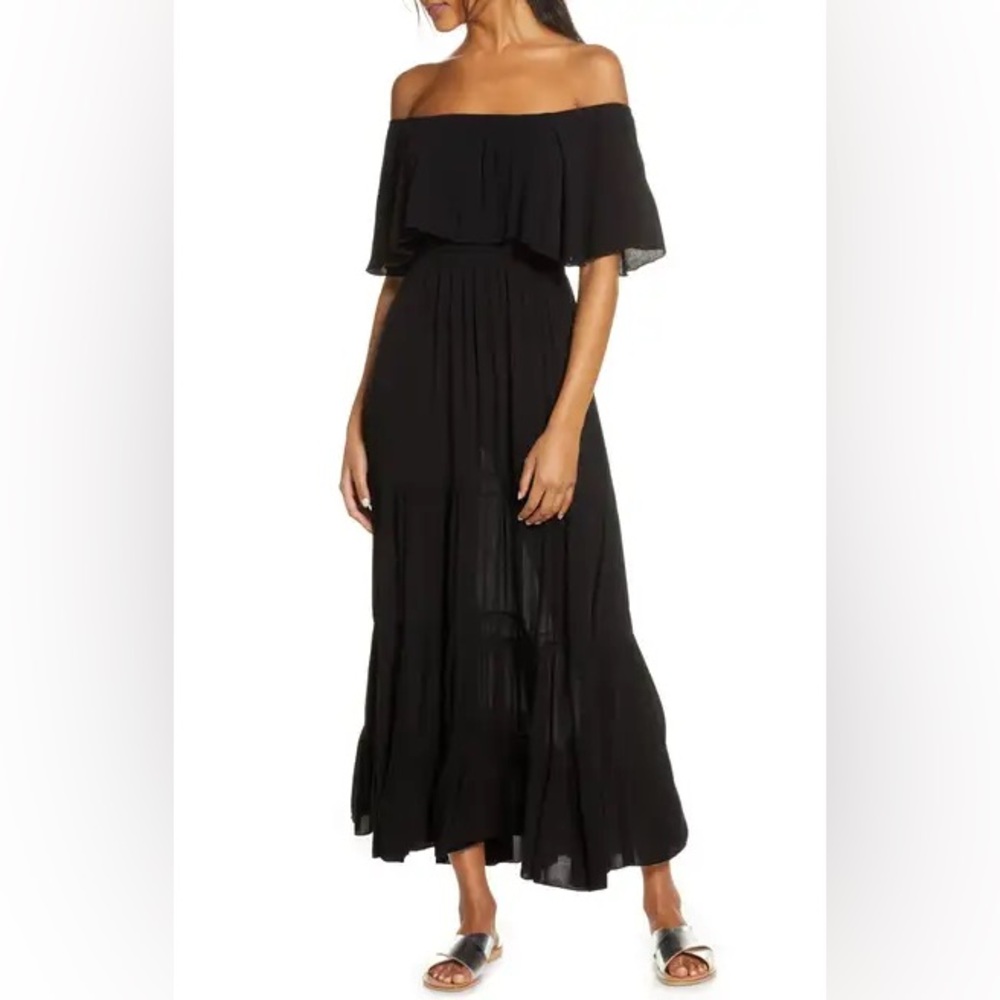 Elan Off the Shoulder Ruffle Cover-Up Maxi Dress